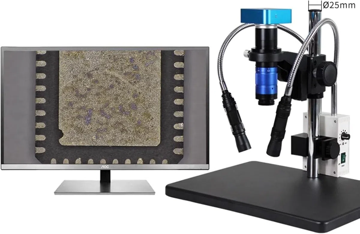 Luce LED per microscopio a fibra ottica, collo d'oca regolabile con controllo della luminosità e dell'apertura, include adattatori per lenti per una migliore visualizzazione
