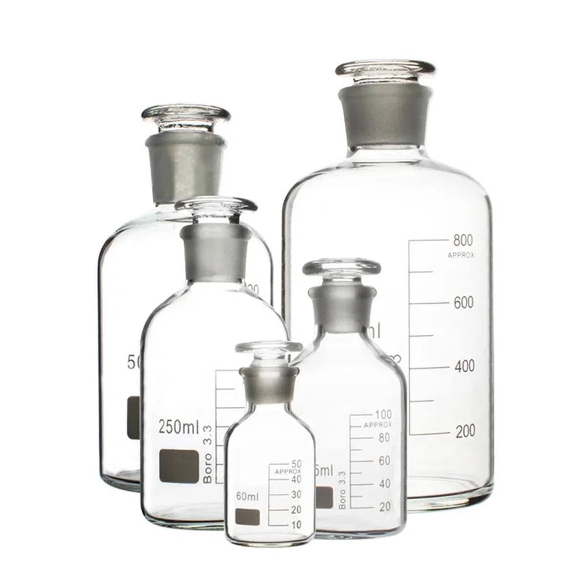 Bottiglia per reagenti, Flacone for reagenti a Collo Piccolo in Vetro al silicio ad Alto Contenuto di Boro, 60-1000 ml (Confezione da 2 Disponibile)(60ml-1000ml)