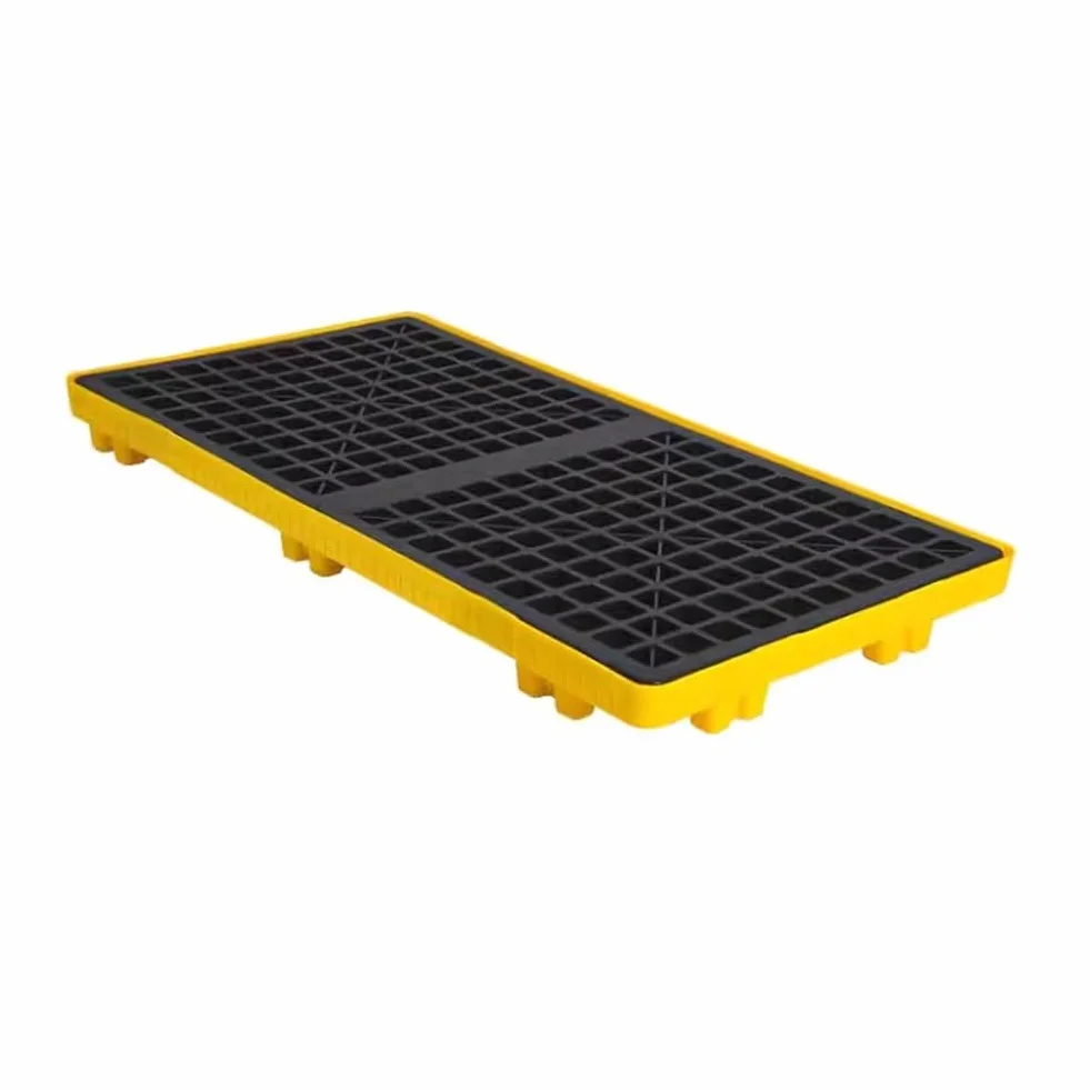 Vassoio modulare industriale per il contenimento delle fuoriuscite, in plastica resistente (120 x 60 x 10 cm) per liquidi sicuri, resina chimica, soluzione per pallet