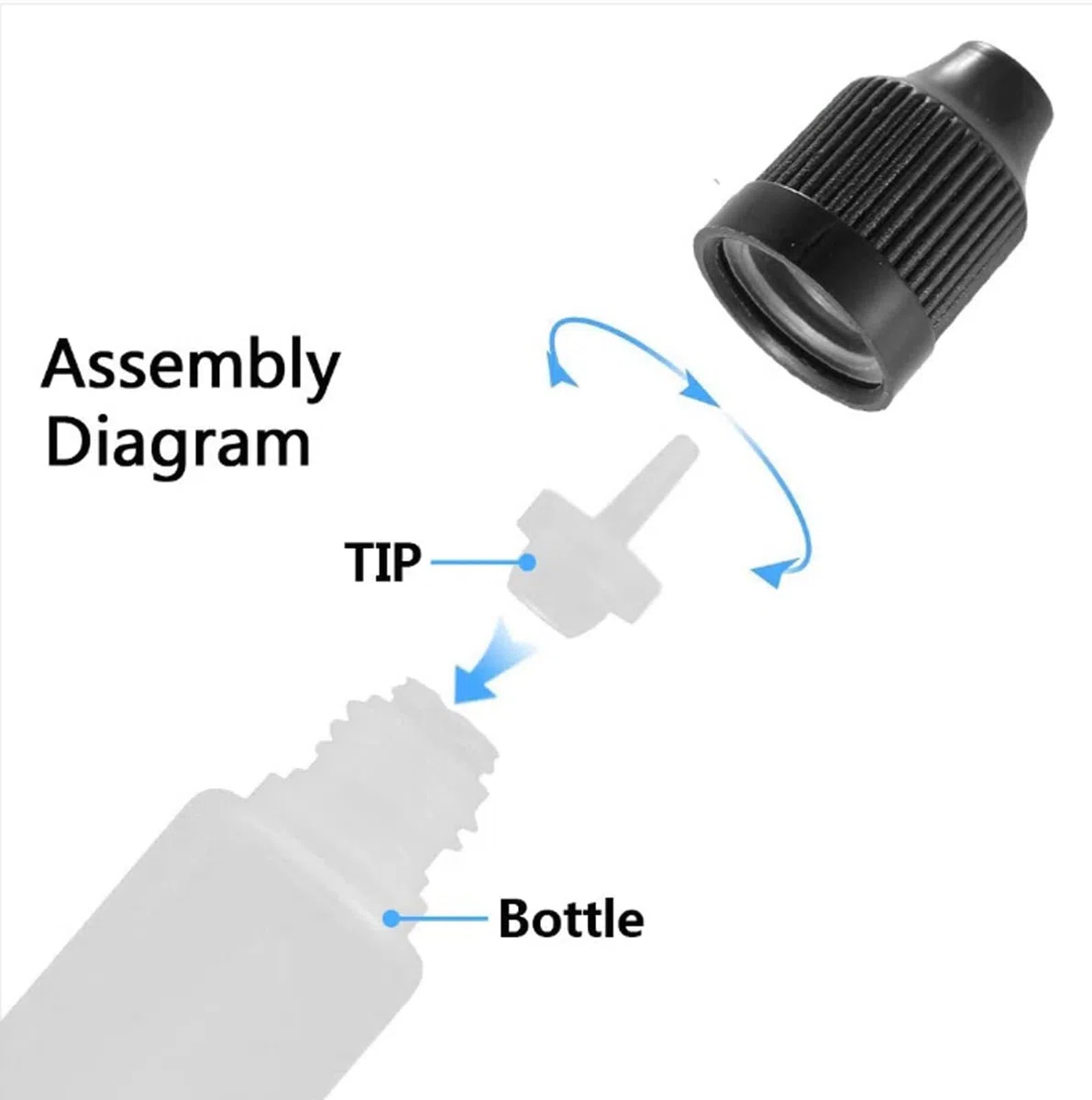 XIAONAN Confezione da 20 bottiglie vuote in plastica LDPE da 30 ml (bottiglie + tappi di colore misto + punte + imbuto + etichetta)