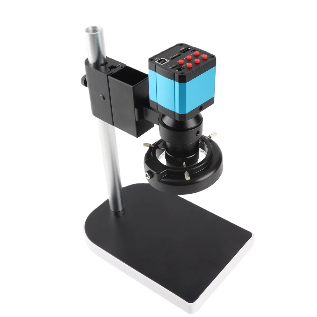 Microscopio 14 MP, microscopio industriale a LED, 14 milioni di pixel, micro scopio industriale, HDMI, USB HD, 100 x 1,43 μm x 1,43 μm, C/CS 14 MP, sensore CMOS Microscope Camera, molti accessori