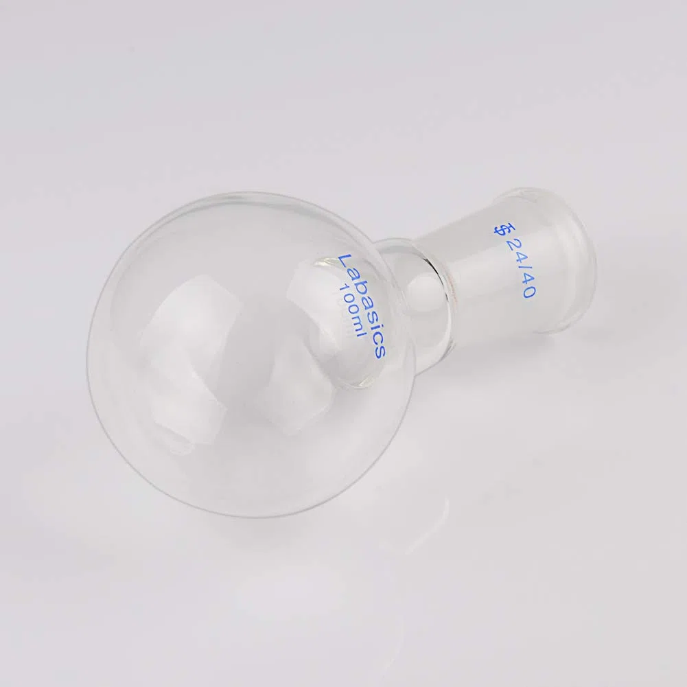 Labasics 100ml RBF Pallone Vetro Laboratorio a Collo Singolo, Single Neck Round Bottom Flask con Giunto Esterno Conico Standard 24/40-100ml
