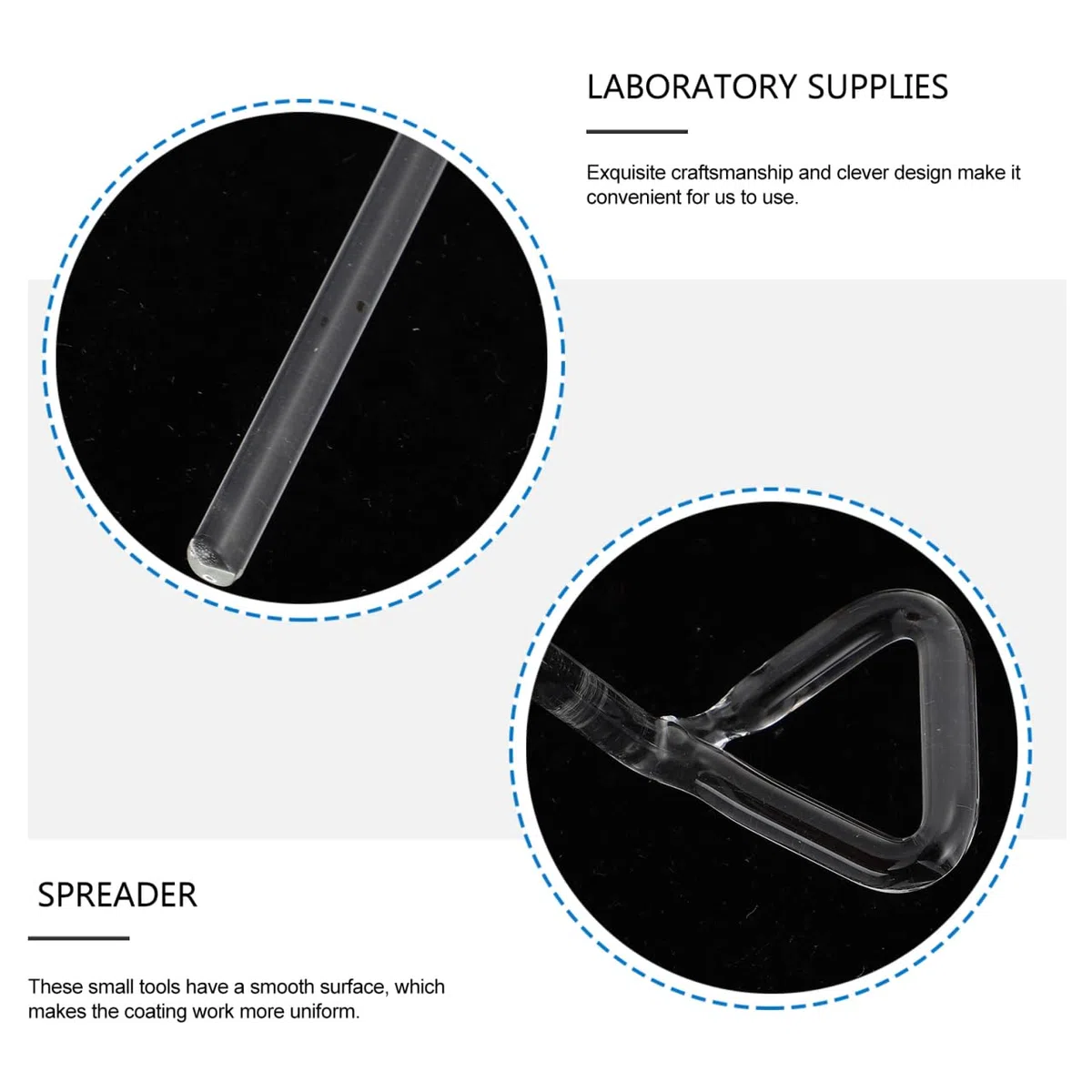 MAGICLULU 2 Set Glass Cell Spreader Rods For Laboratory Use Precision Coating Tools For Biochemical Experiments Smooth Surface 5 Pezzi*2