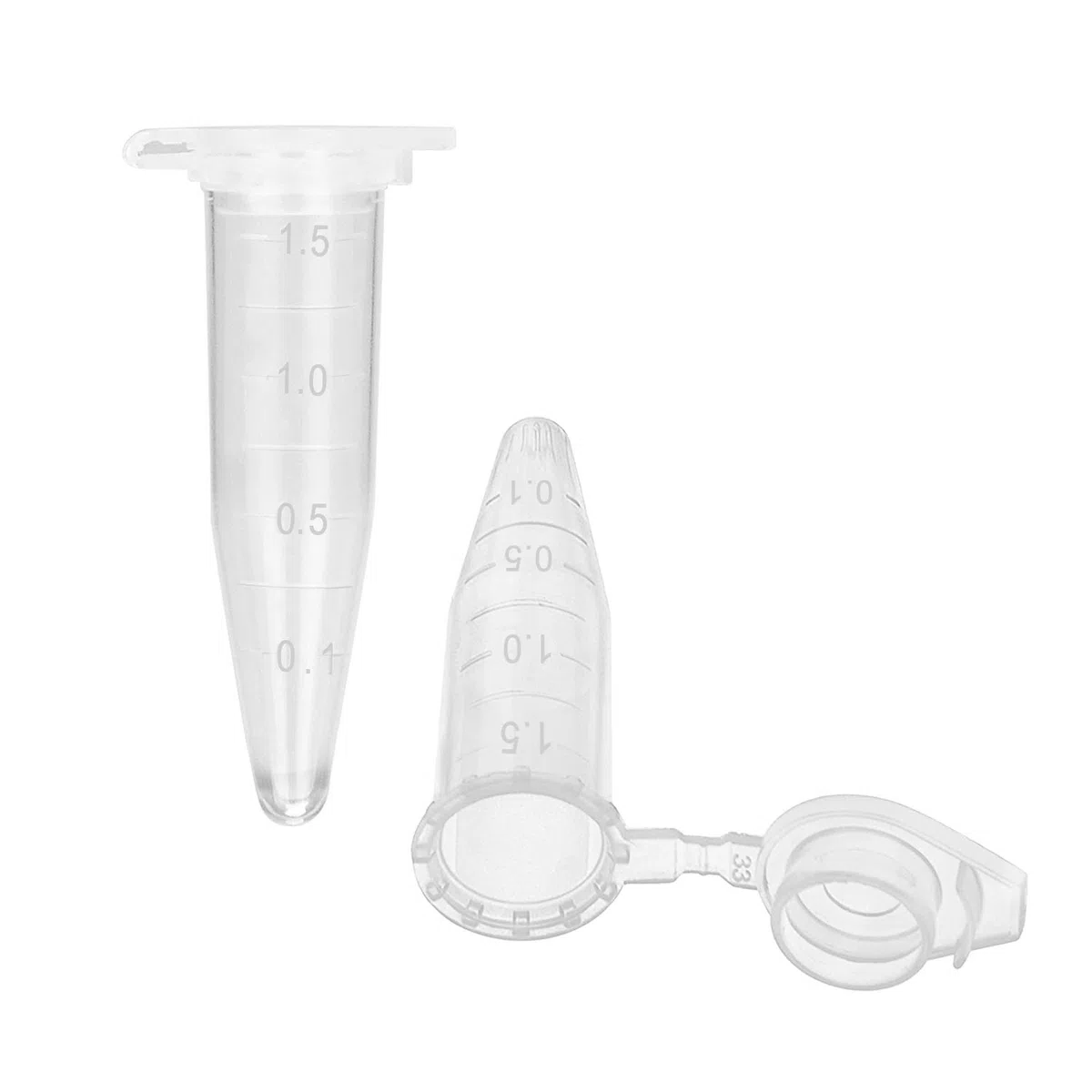 stonylab Micro Provette per Centrifughe, Plastica Trasparente Graduata di Polipropilene da 1,5ml con Tappo Piatto, Provette da Laboratorio Conical Centrifuge Tubes (1,5ml, Confezione da 500)