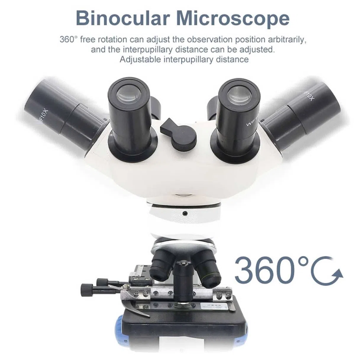 Microscopio binoculare 40x-15000x, microscopio composto monoculare e binoculare a LED, microscopio composto con oculare grandangolare (binoculare)