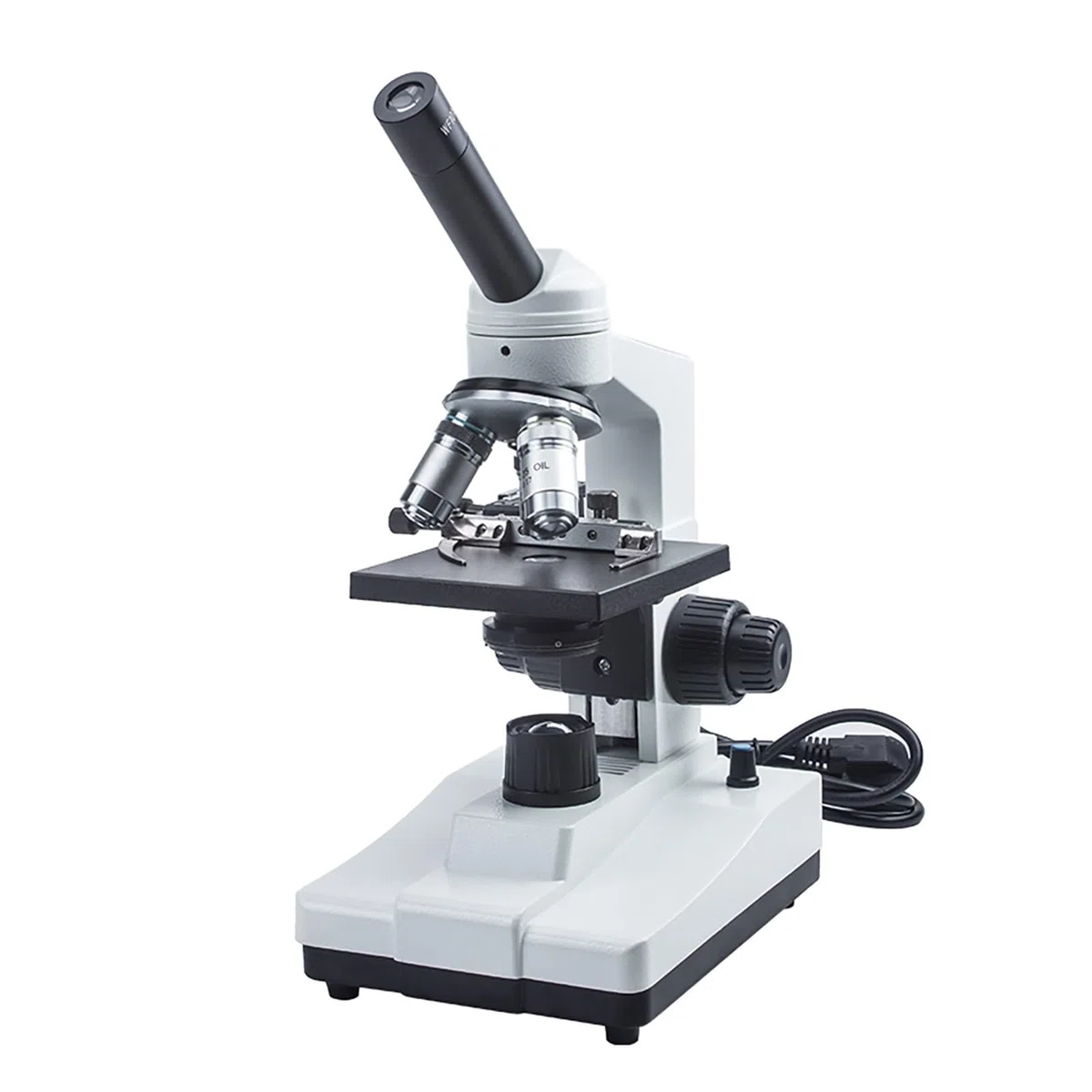 Kit microscopio microscopio composto monoculare oculare 10x, ingrandimento 100x-1600x illuminazione a LED microscopi