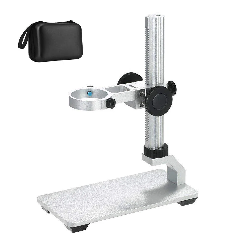 Supporto per supporto in lega di alluminio per microscopio digitale USB/Wi-Fi, supporto metallico diametro universale Bysameyee con custodia per microscopio