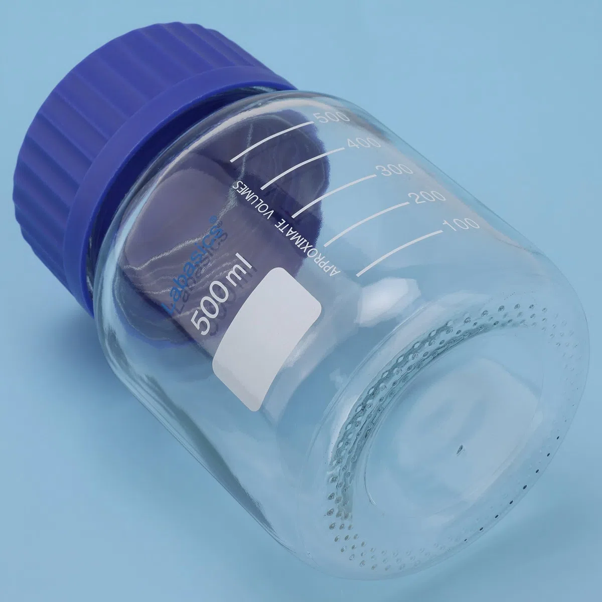 Labasics Bottiglia di Conservazione Rotonda con Tappo A Vite Gl80, Bottiglia Reagente in Vetro di Alta Qualità A Bocca Larga, per Conservazione di Campioni di Laboratorio, 500 ml