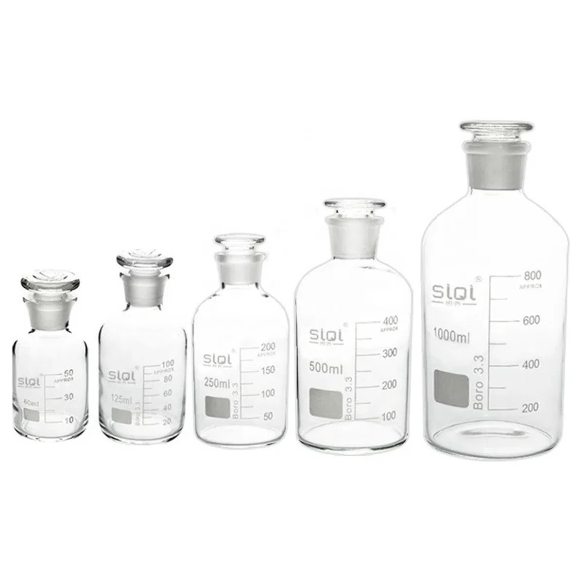 Bottiglia per reagenti, Flacone for reagenti a Collo Piccolo in Vetro al silicio ad Alto Contenuto di Boro, 60-1000 ml (Confezione da 2 Disponibile)(60ml-1000ml)