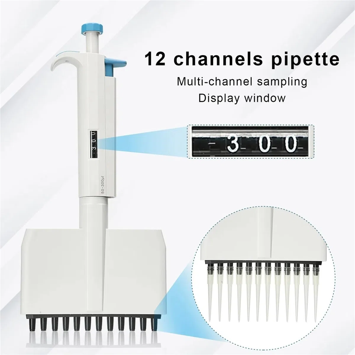 Pipetta elettronica, Pipetta, Micropipetta Digitale A Capacità Variabile Da 0,5ul-300ul Regolabile Manualmente,Dispositivo pipetta portatile(5-50μl)