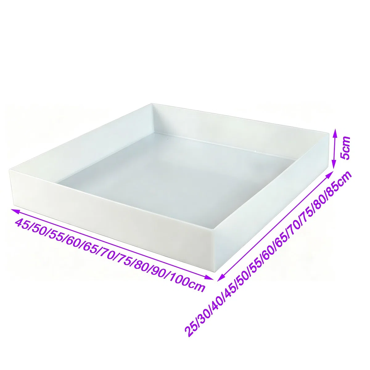 Vassoio antigoccia in plastica PP, a prova di perdite, per cucina, laboratorio e uso domestico, bacino raccogli olio (100 x 80 x 5 cm) e versatile