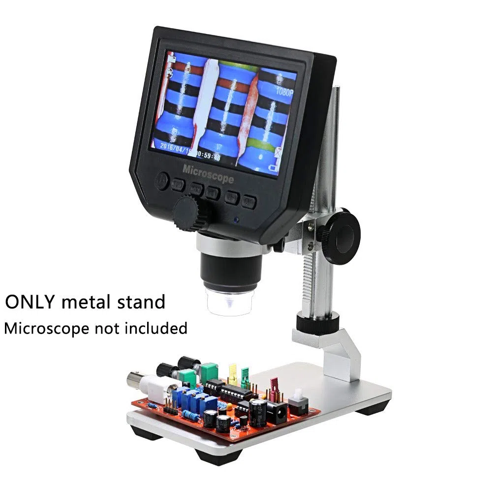 Supporto per supporto in lega di alluminio per microscopio digitale USB/Wi-Fi, supporto metallico diametro universale Bysameyee con custodia per microscopio