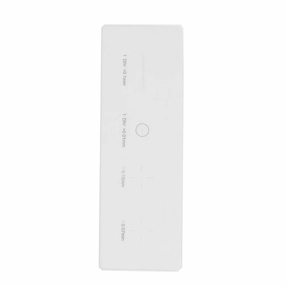 Vetrino di calibrazione micrometrico Vcriczk, per microscopio, trasparente, vetro ottico K9, 1 mm, 100 divisioni, 0,01 mm, LED