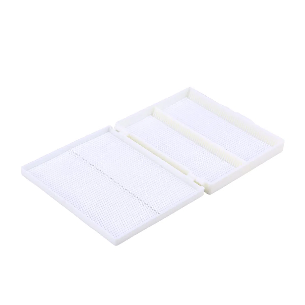 Healvian Diapositiva Scatola facile da pulire diapositive del supporto laboratorio porta conservazione dei vetrini da microscopio doppia vetrino scorrevole staffa bianca