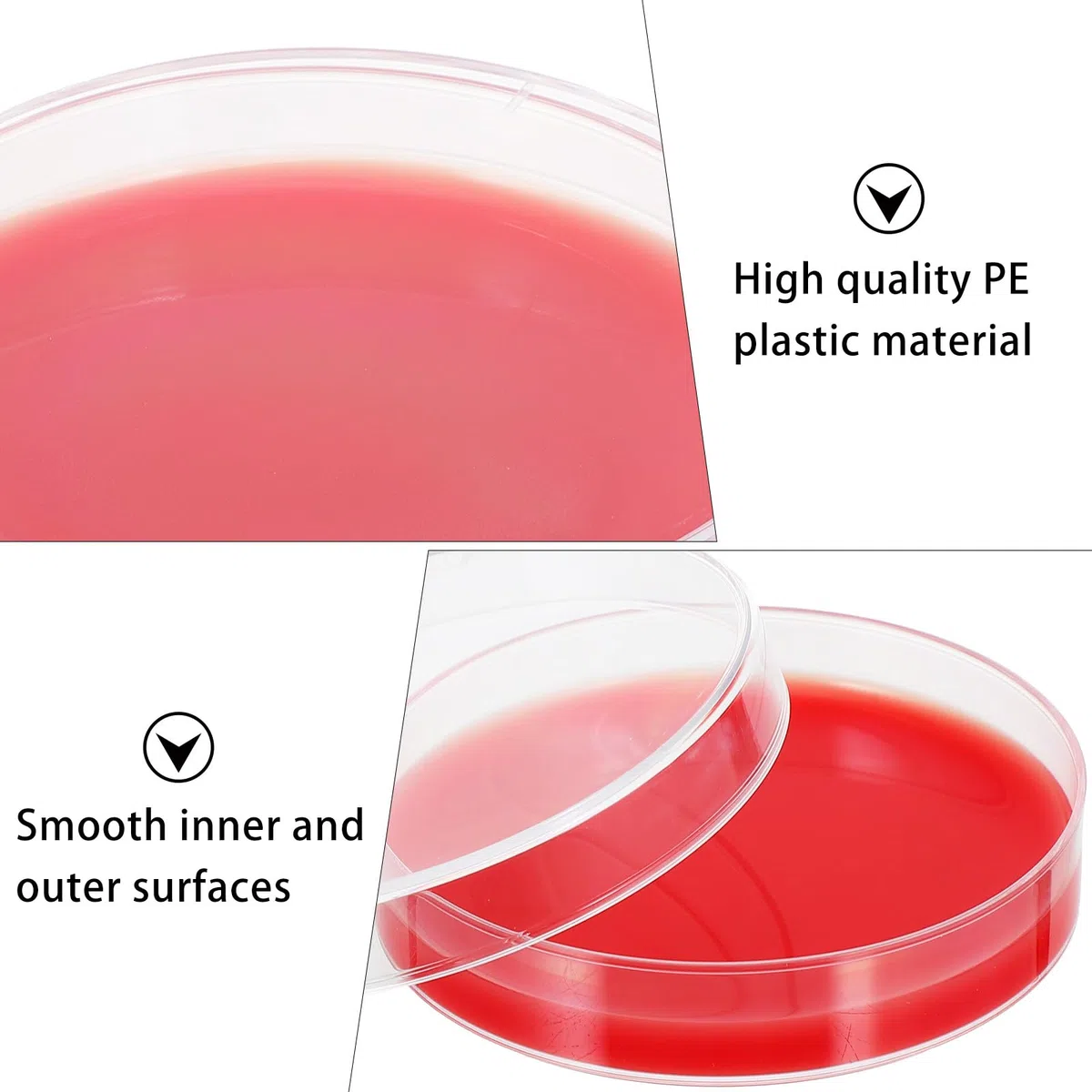 OUNONA Piastre di Agar al Sangue Rosso da 70mm per Coltura di Streptococco, Spessore Uniforme, 10 Pezzi per Uso in Laboratorio e Istituzioni Mediche