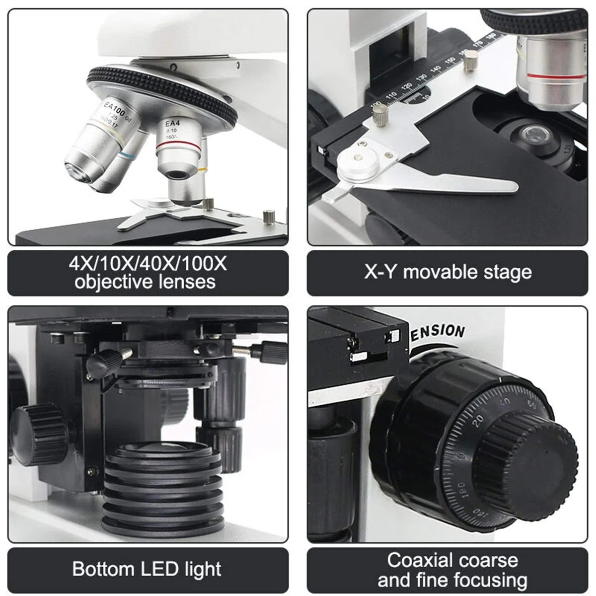 Microscopio biologico, LED 1600X Binoculare trinoculare f/Laboratorio Osservazione della ricerca biologica(Trinocular)