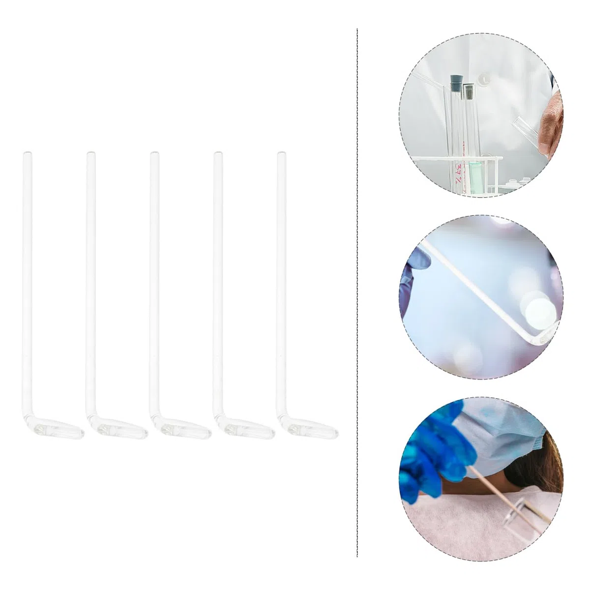 MAGICLULU 2 Set Glass Cell Spreader Rods For Laboratory Use Precision Coating Tools For Biochemical Experiments Smooth Surface 5 Pezzi*2