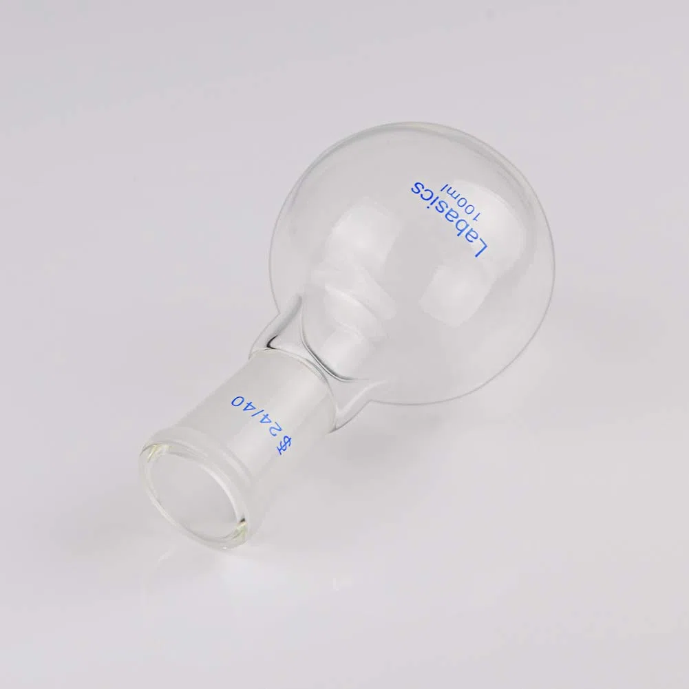Labasics 100ml RBF Pallone Vetro Laboratorio a Collo Singolo, Single Neck Round Bottom Flask con Giunto Esterno Conico Standard 24/40-100ml