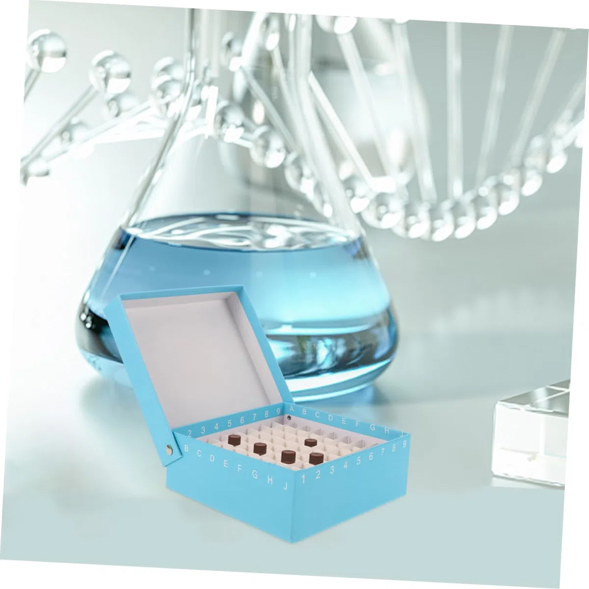 ULTECHNOVO 2pezzi Scatola Porta Provette Da Centrifuga Multi-grid in Carta e Plastica Riciclabile Contenitore Per Microcentrifughe Supporto Pratico e Robust Per Laboratorio Scomparti
