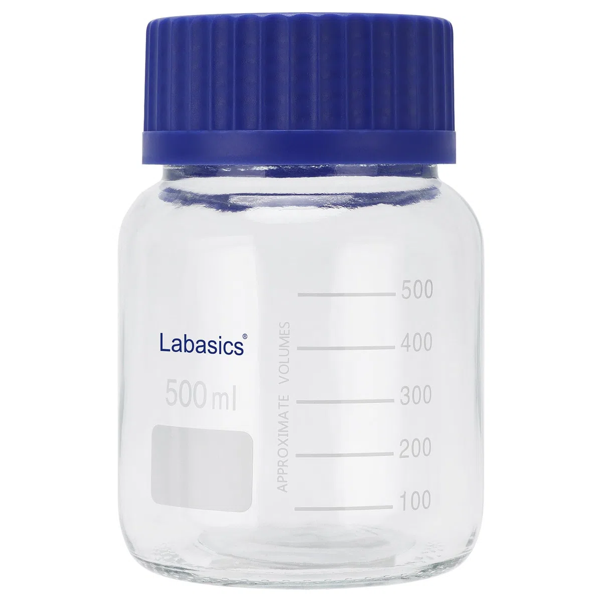 Labasics Bottiglia di Conservazione Rotonda con Tappo A Vite Gl80, Bottiglia Reagente in Vetro di Alta Qualità A Bocca Larga, per Conservazione di Campioni di Laboratorio, 500 ml